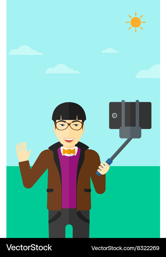 Man making selfie Royalty Free Vector Image - VectorStock