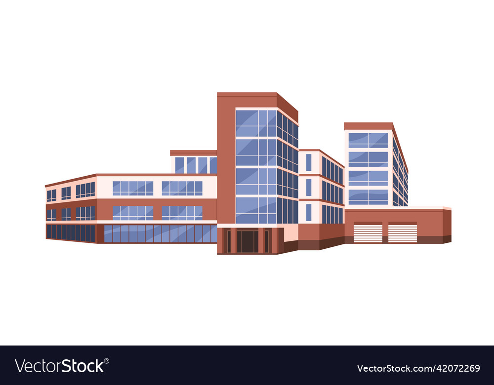 Public building exterior urban municipal Vector Image