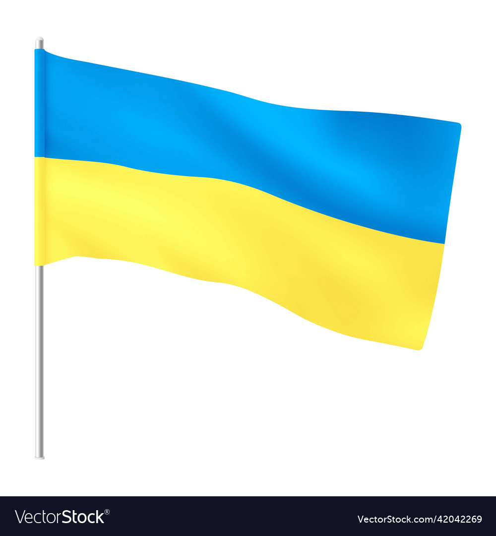 Ukraine flag national ukrainian yellow blue Vector Image