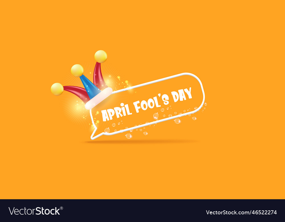 April fools day banner with funny clown hat Vector Image