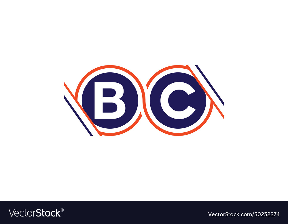 B c bc initial letter logo design template Vector Image