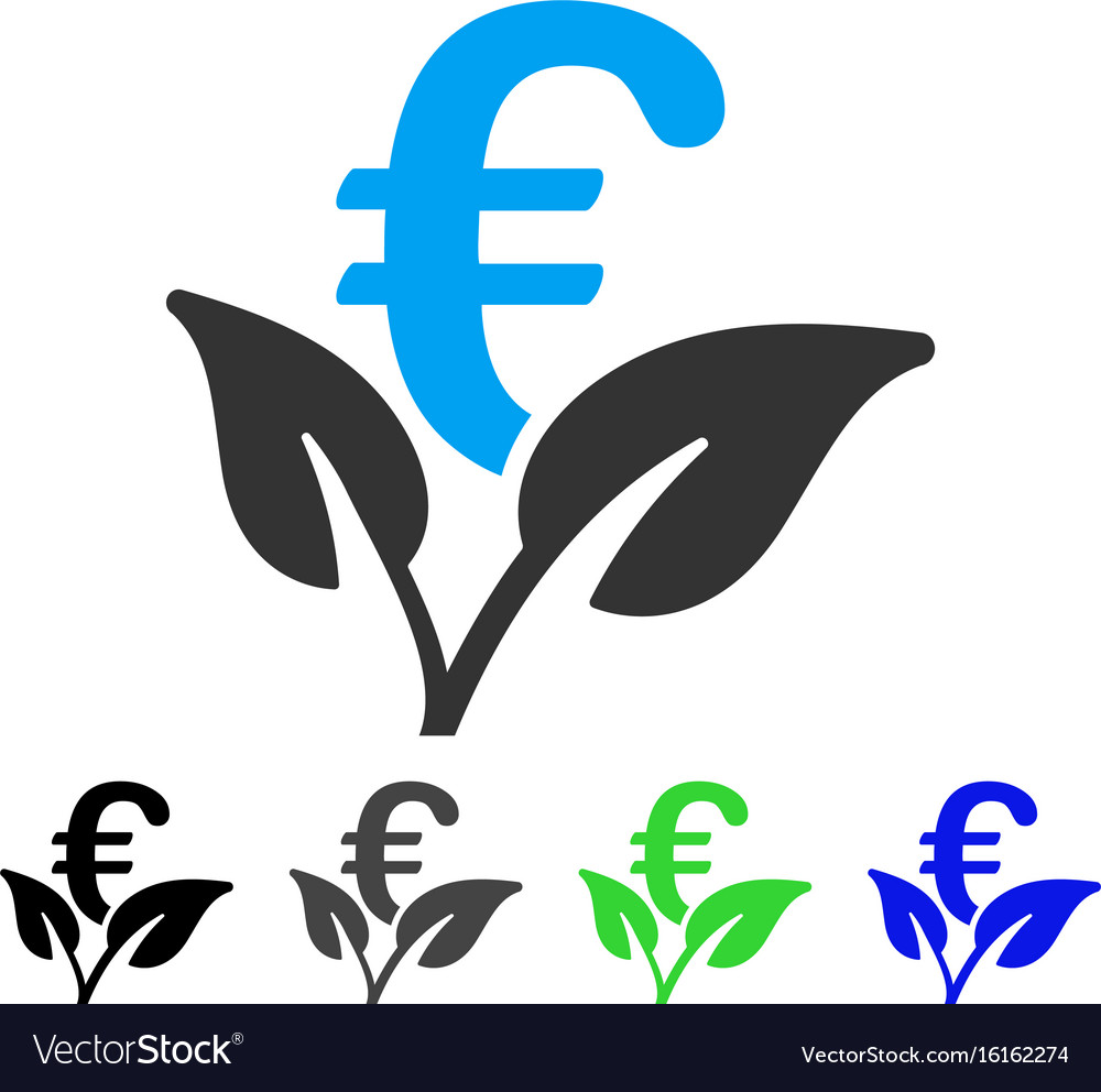 Euro startup sprout flat icon