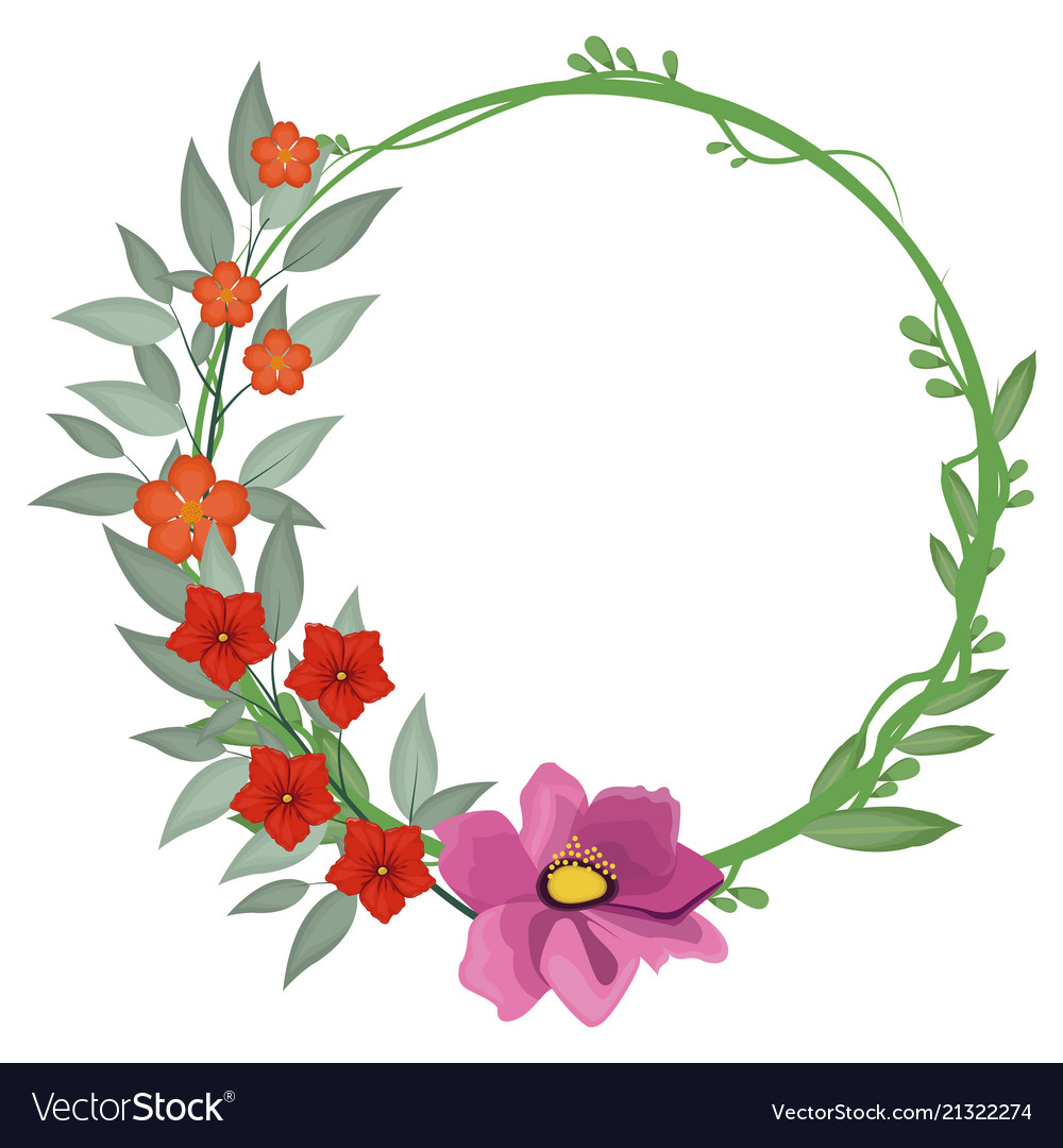 Flowers round frame