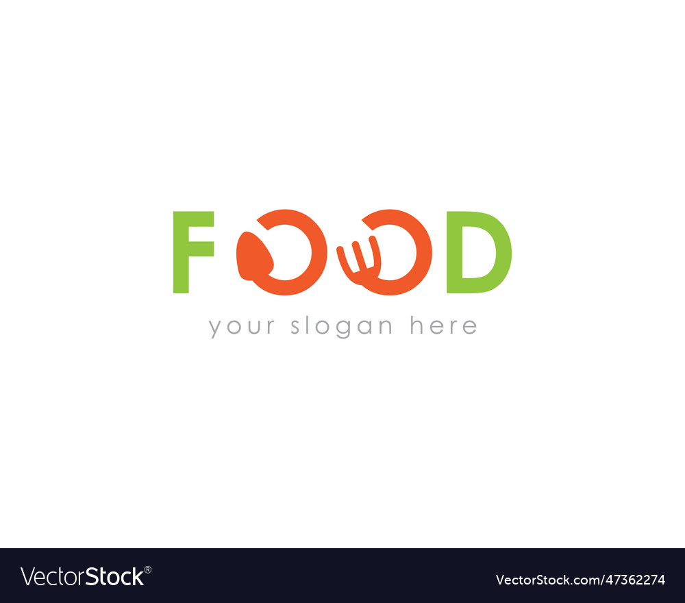 Food text logo template design Royalty Free Vector Image