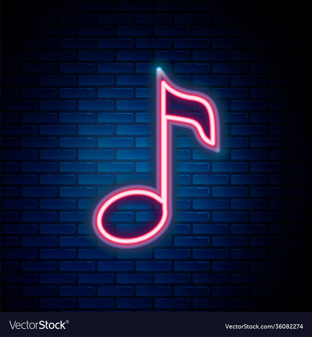 Glowing neon line music note tone icon isolated Vector Image