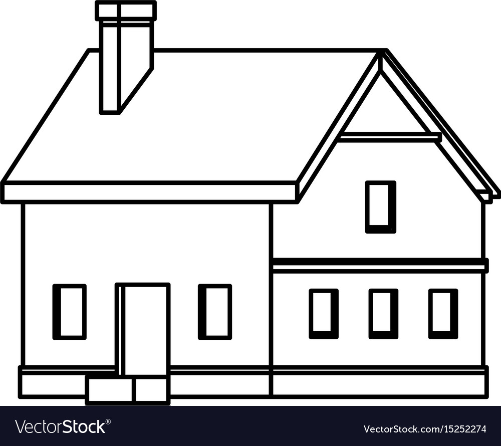 House countryside private chimney traditional Vector Image