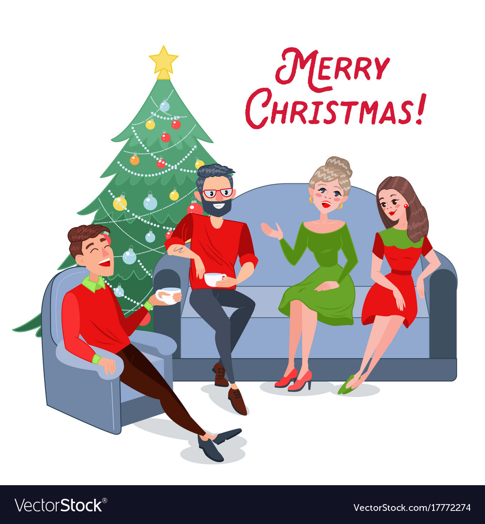 merry christmas friends celebrating
