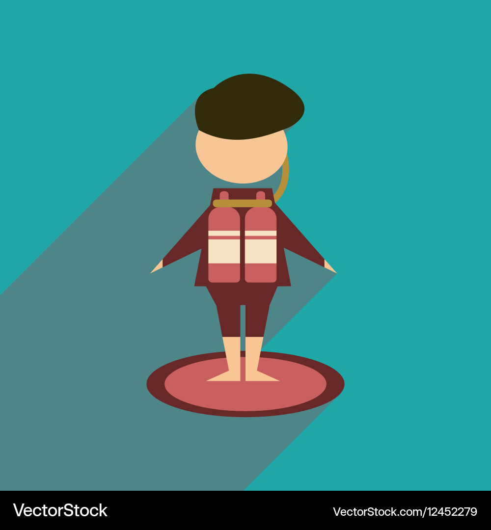 Flat web icon with long shadow diver Royalty Free Vector