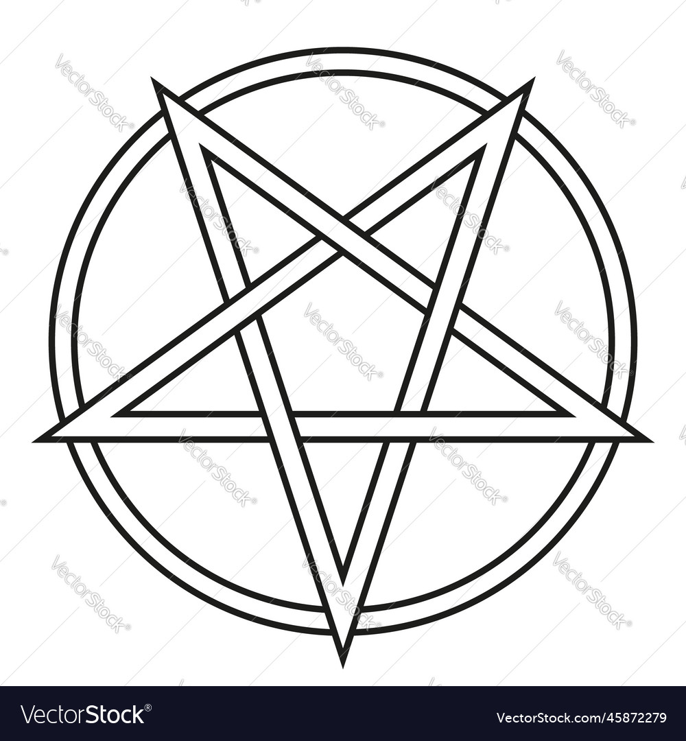 Pentagram Black And White Royalty Free Vector Image