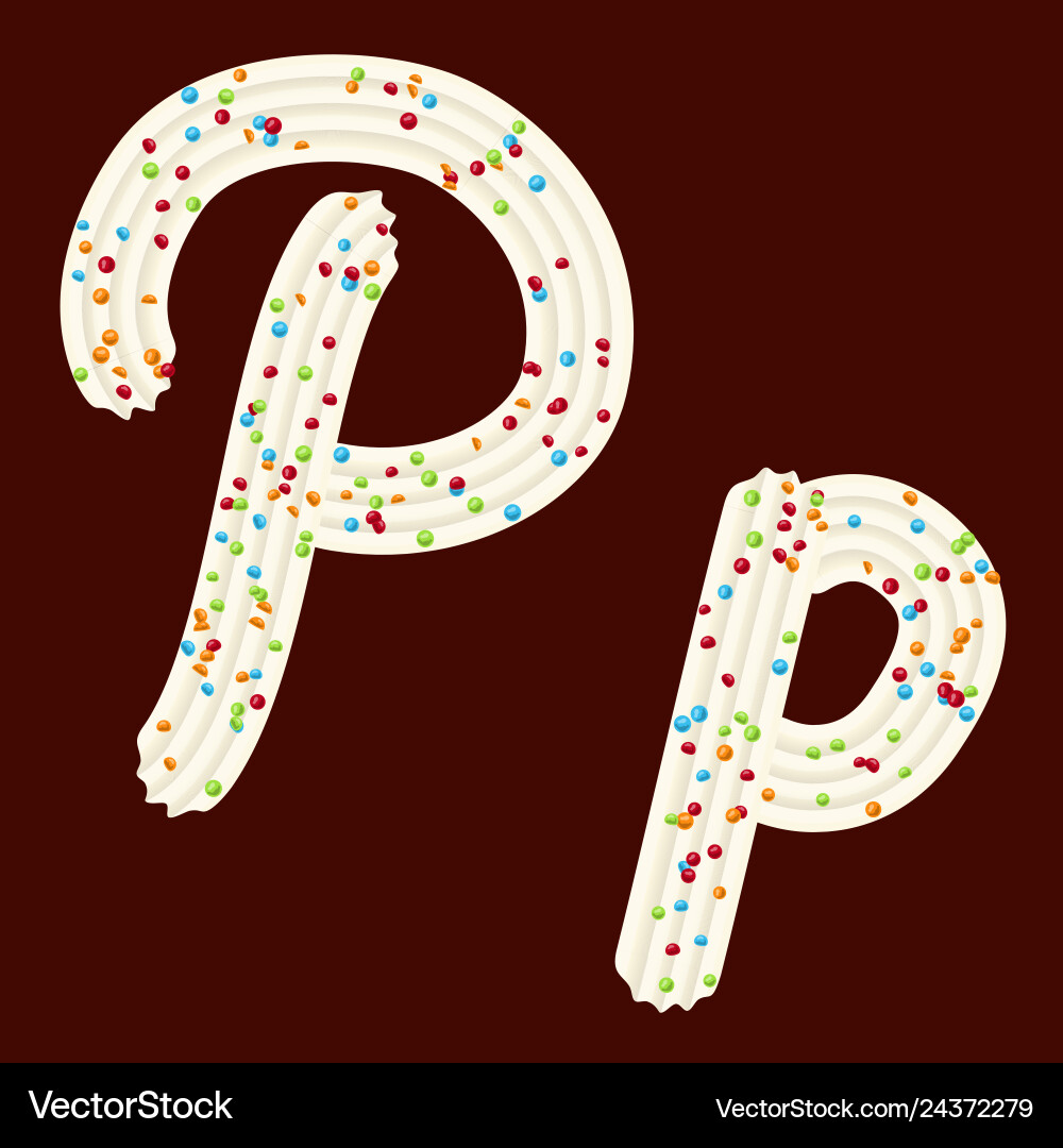 Tempting tipography font design 3d letter p Vector Image