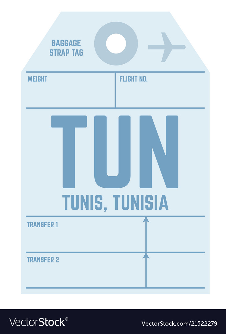 Tunis airport luggage tag