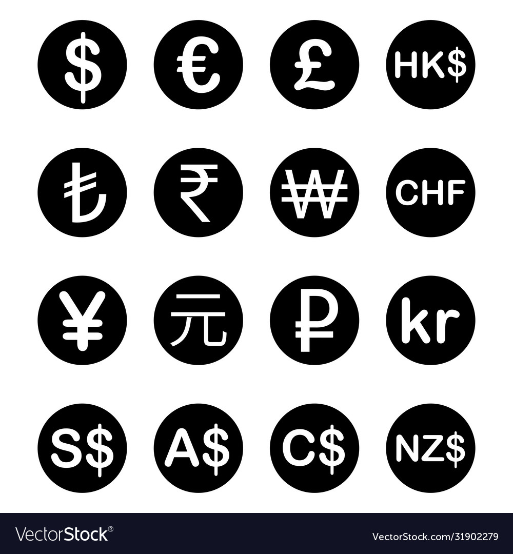 Various currency fx money signs and symbols Vector Image