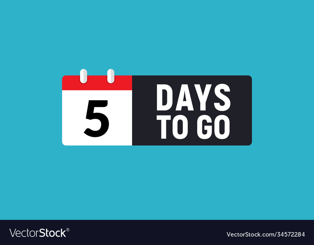 5 days to go last countdown icon five day go sale Vector Image