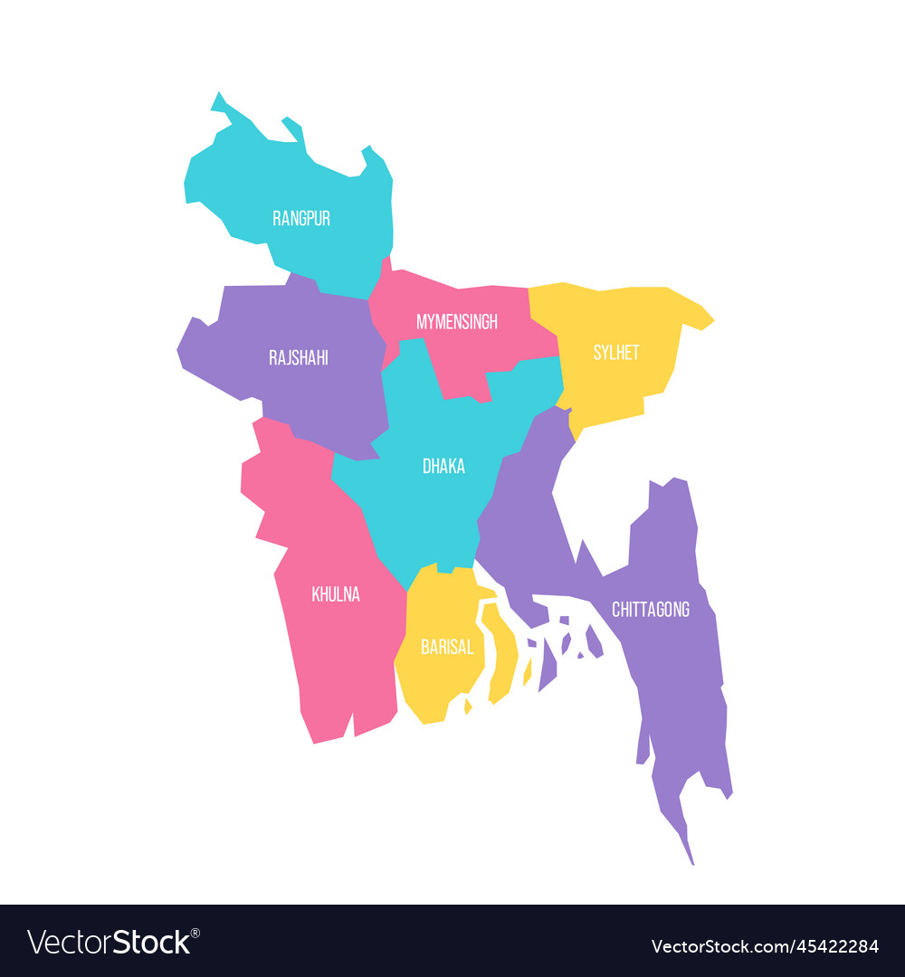 Bangladesh political map of administrative Vector Image