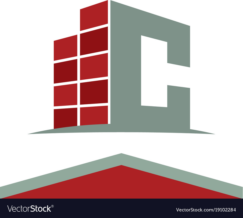 Icon logo for construction business with initials Vector Image