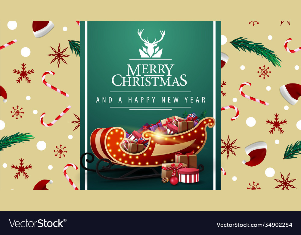 Merry christmas and happy new year beautiful Vector Image