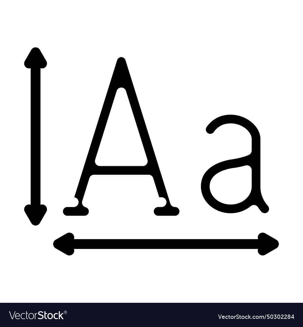 Typography ux ui design glyph icon Royalty Free Vector Image