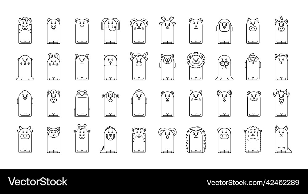 Animals icon set Royalty Free Vector Image - VectorStock