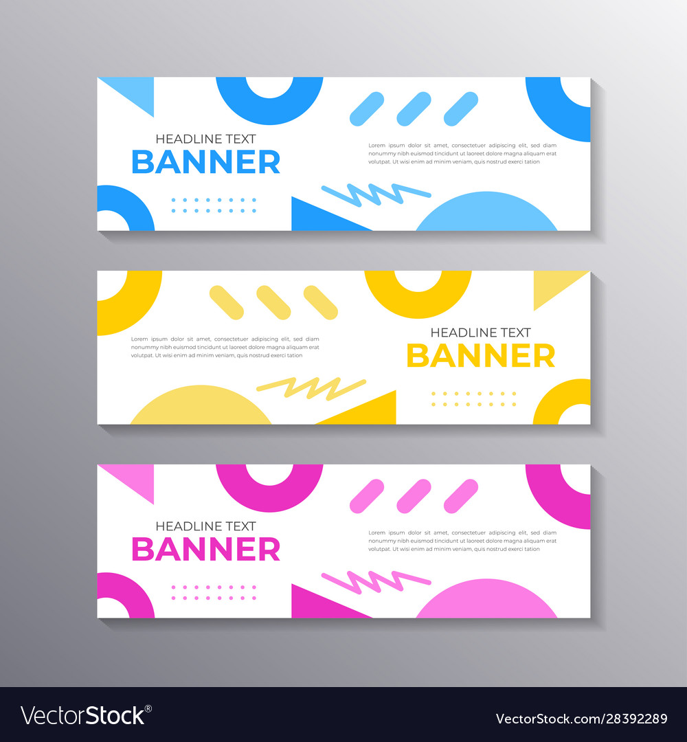 Banner With Minimal Design Cool Geometric Vector Image