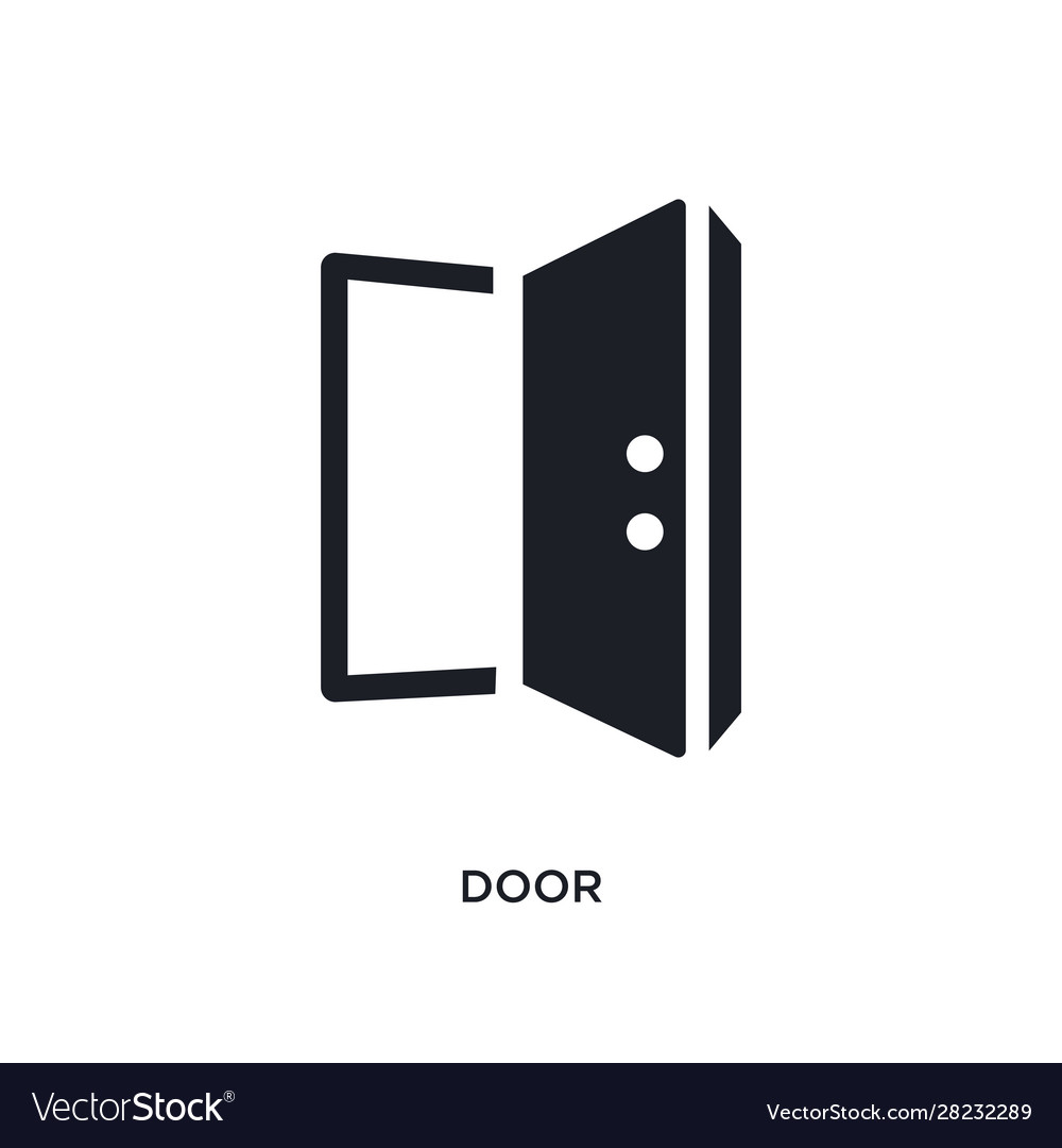 Black door isolated icon simple element from Vector Image