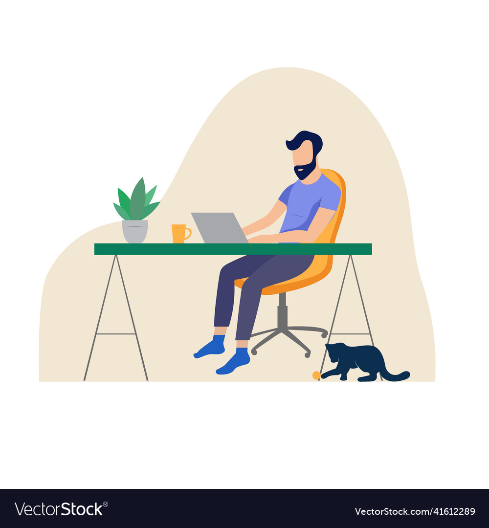cartoon-character-man-working-remotely-royalty-free-vector