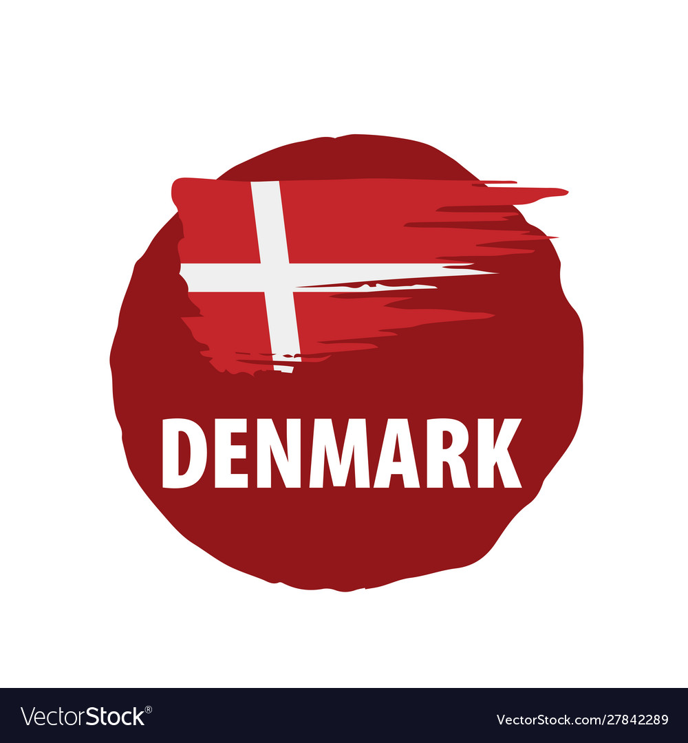 Denmark Flag On A White Royalty Free Vector Image