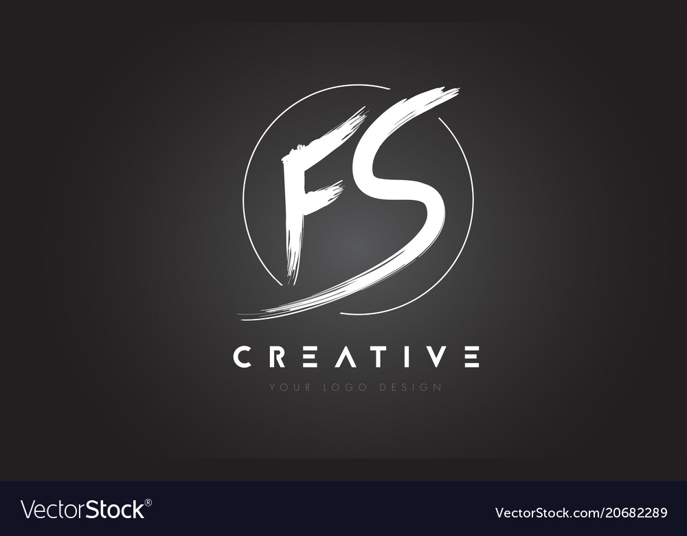 Fs brush letter logo design artistic handwritten Vector Image