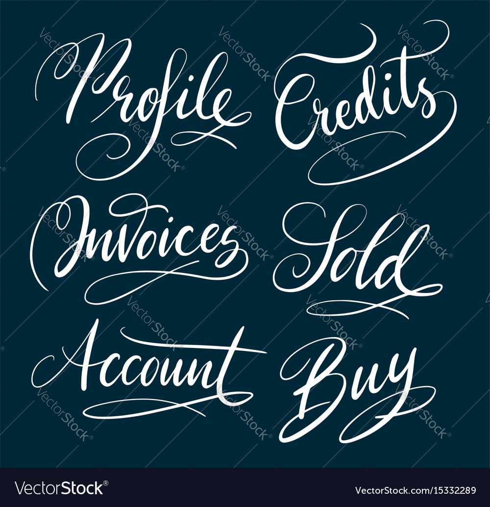 profile-and-account-hand-written-typography-vector-image