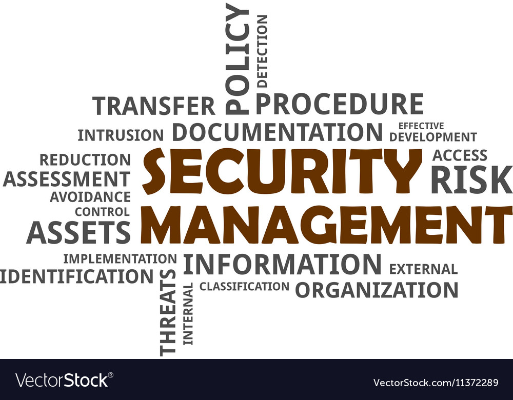 Word cloud security management Royalty Free Vector Image