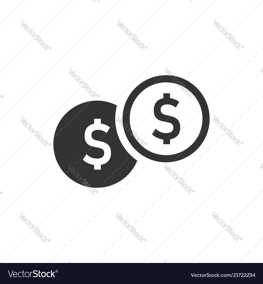 Coins stack icon in flat style dollar coin Vector Image