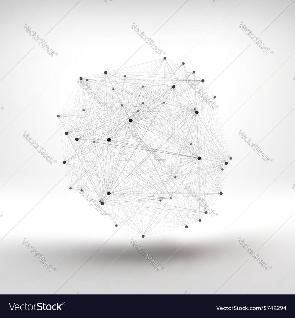 Connection structure wireframe Royalty Free Vector Image