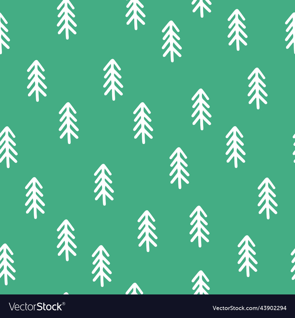 Cute simple christmas tree seamless pattern Vector Image