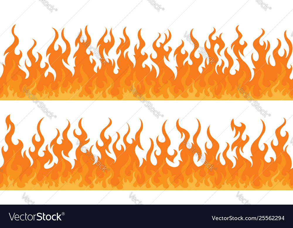 Fire flame frame borders Royalty Free Vector Image