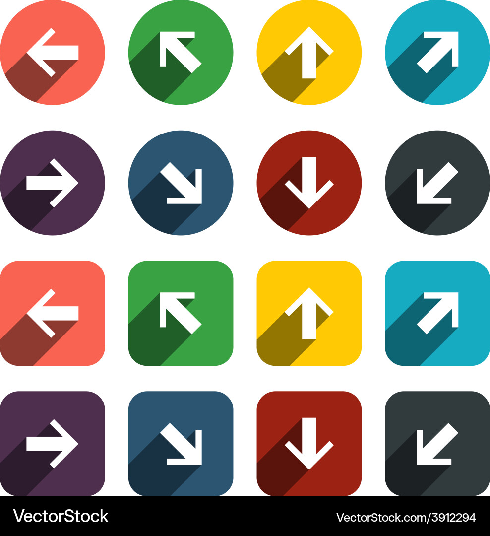 Flat arrow icons Royalty Free Vector Image - VectorStock