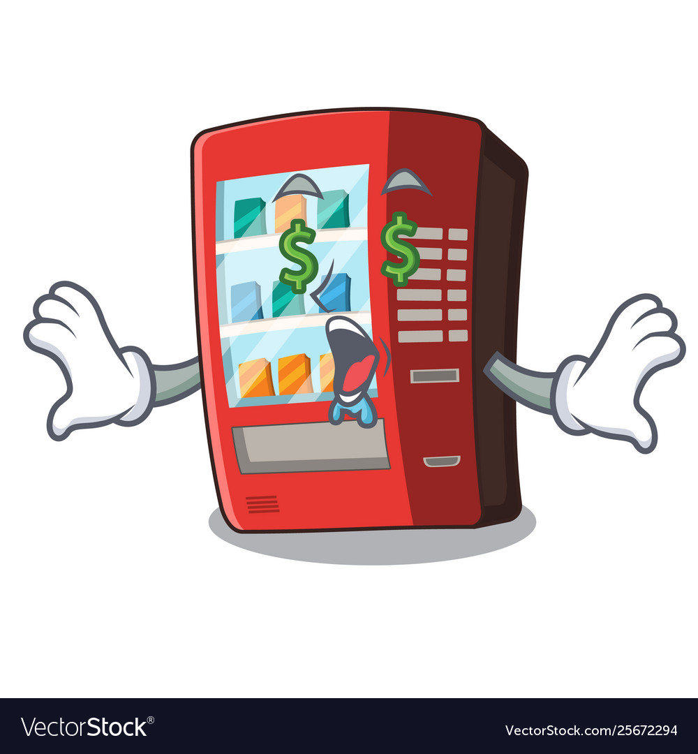 Money eye toy vending machine above cartoon table Vector Image Money eye toy vending machine above cartoon table Vector Image