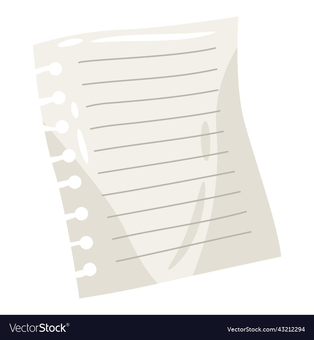 Notepad sheet school item Royalty Free Vector Image