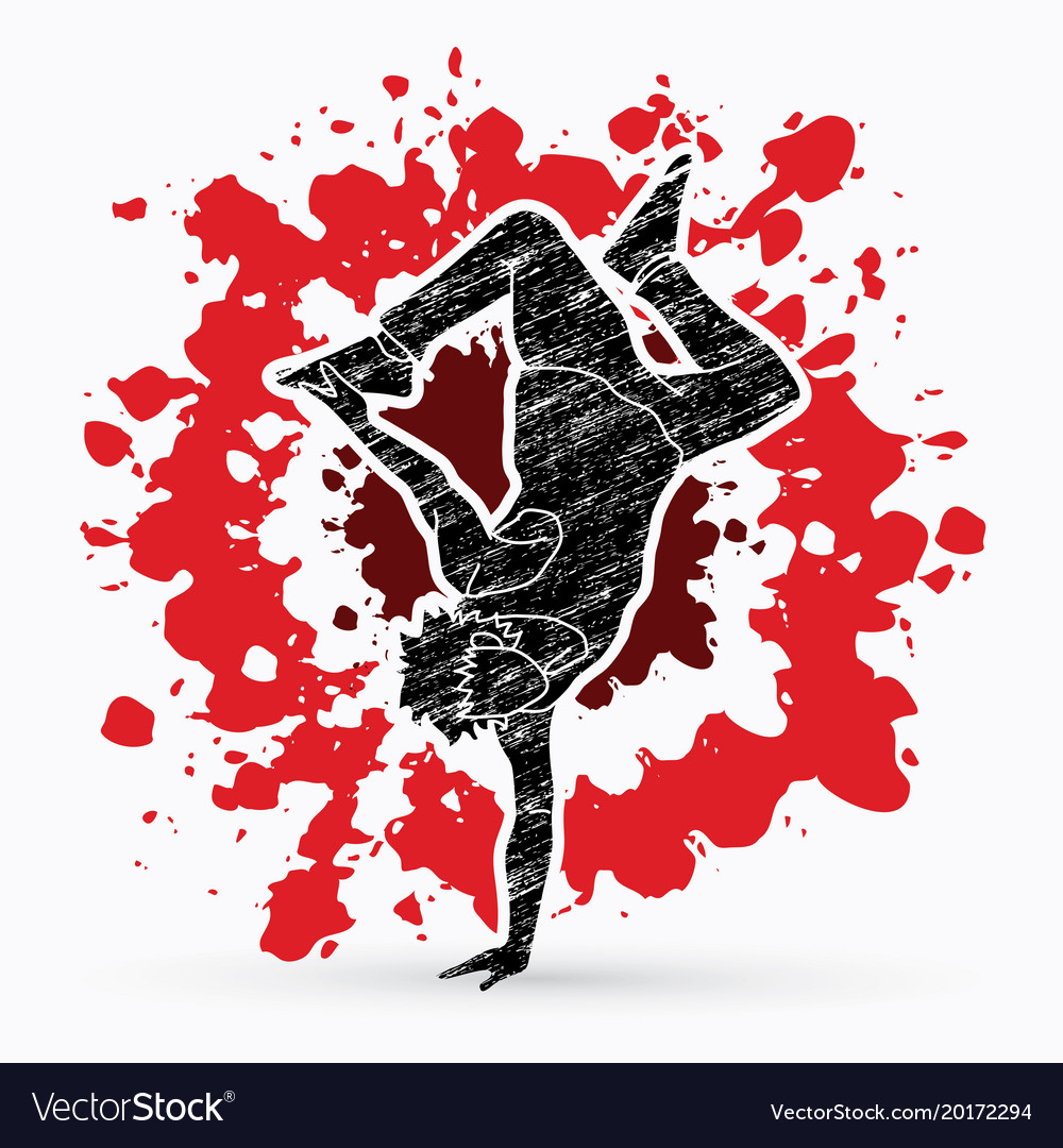 Street dance b boys hip hop dancing action Vector Image