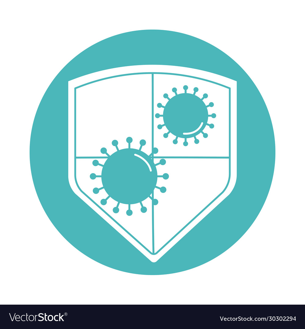 Virus covid 19 pandemic shield coronavirus block Vector Image