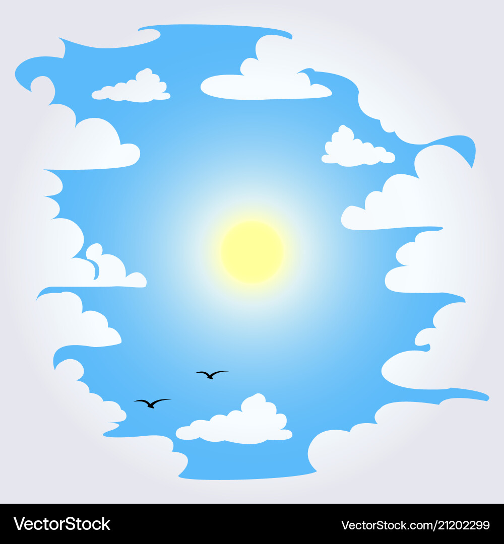 Background with white clouds Royalty Free Vector Image