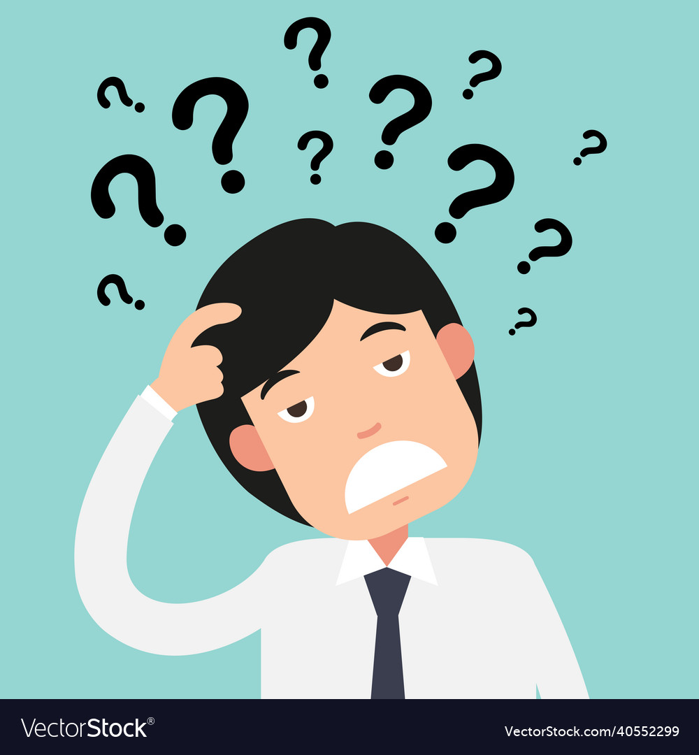 Business thinking with question marks Royalty Free Vector