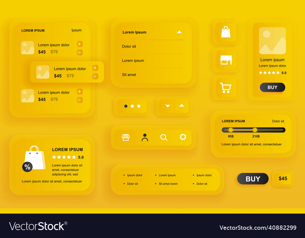 Gui elements for shopping mobile app shopping Vector Image