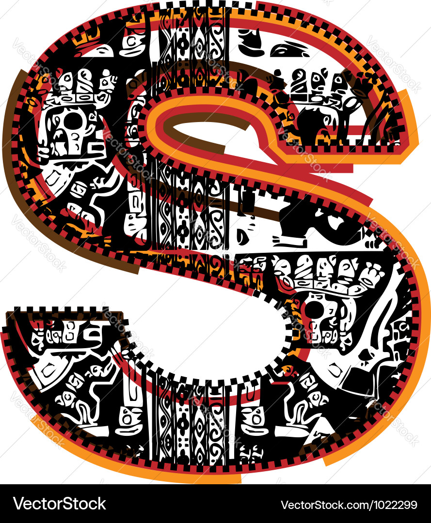 Incas font Royalty Free Vector Image - VectorStock