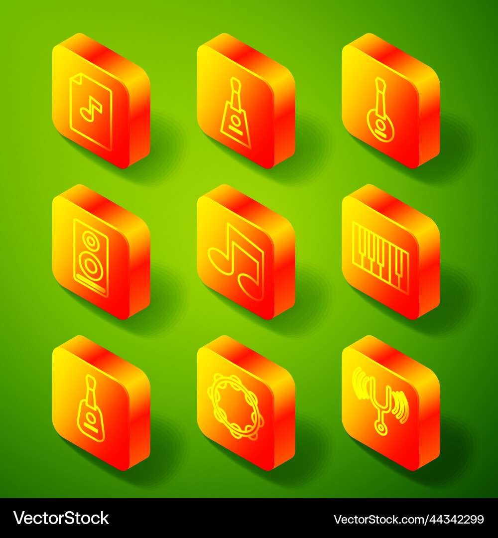Set line music book with note balalaika banjo Vector Image