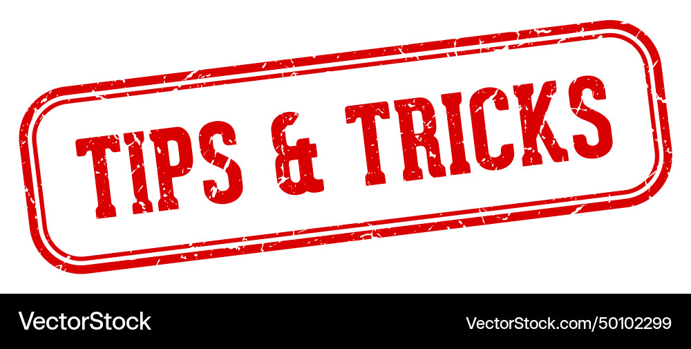 Tips tricks stamp tips tricks rectangular stamp Vector Image