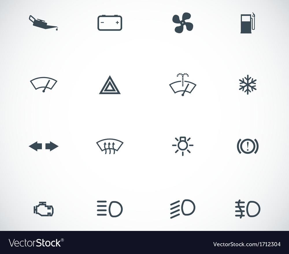 Black car dashboard icons set Royalty Free Vector Image