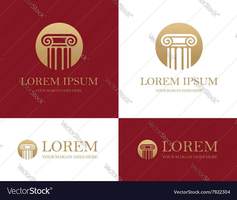 Column round logo Royalty Free Vector Image - VectorStock