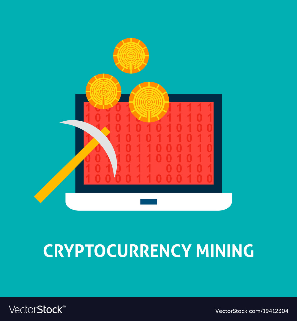 Cryptocurrency Mining Concept Royalty Free Vector Image Cryptocurrency Mining Concept Royalty Free Vector Image