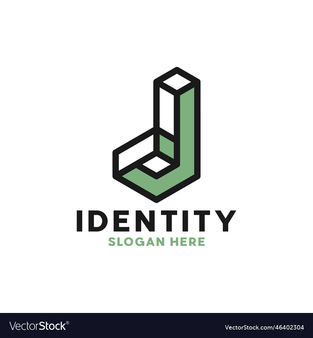 Initial letter j block modern geometric design Vector Image