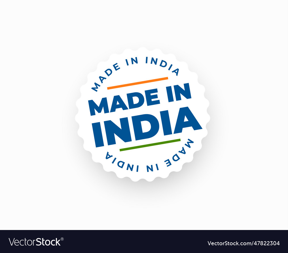 Made in india sticker background boost your Vector Image