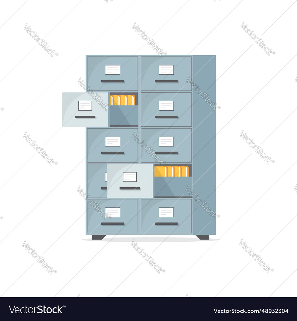 Office cabinet icon in flat style furniture Vector Image